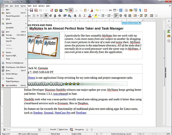 LibreOffice 5.0 interface