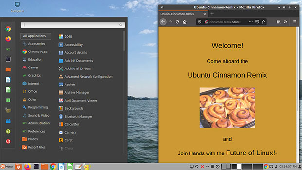 Ubuntu Cinnamon Remix utiliza el entorno de escritorio Cinnamon de Linux Mint sobre la base de código de Ubuntu Linux