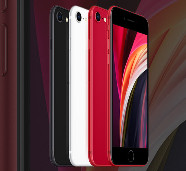 iPhone SE negro, blanco, color rojo producto