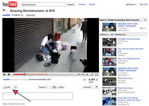 The 'Like' button on YouTube
