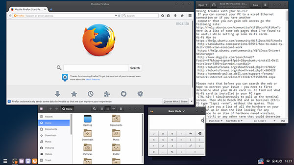Evolve OS application windows