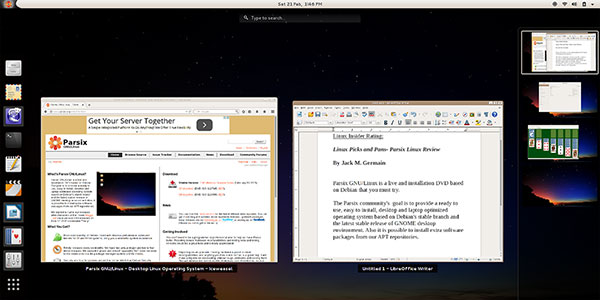 Parsix Linux 7 GNOME desktop