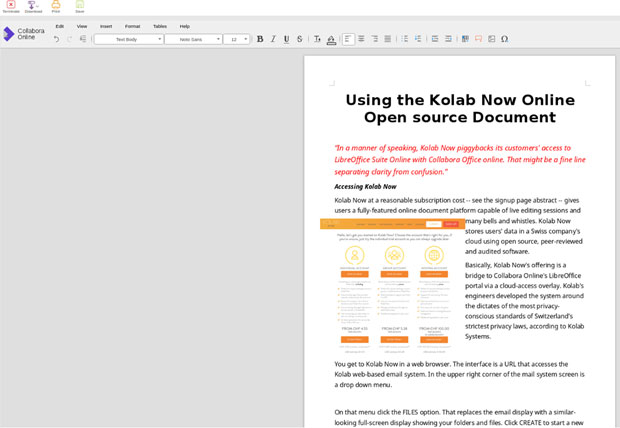 Kolab Now OnlineOpen Source Document