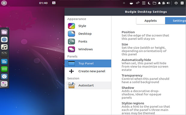 Ubuntu Budgie desktop settings