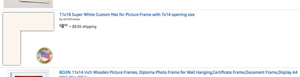Shop for picture mat on Amazon 16th result