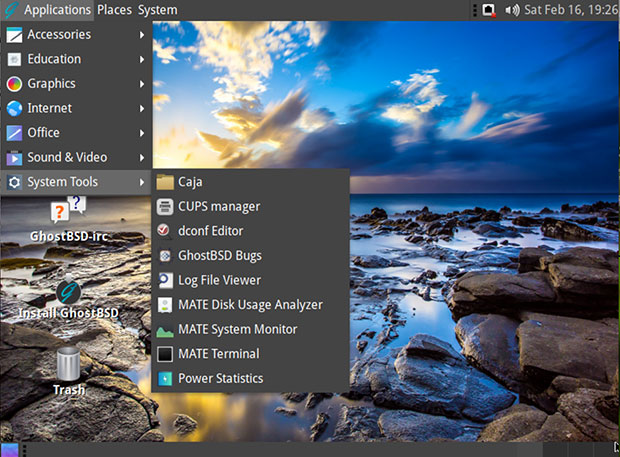 GhostBSD's MATE desktop screenshot