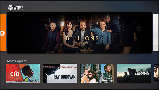 Apple TV shows screen