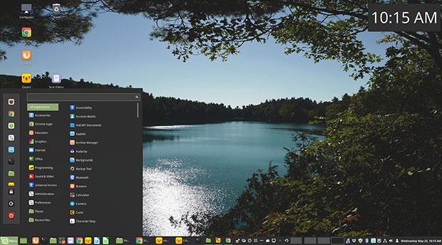 Linux Mint Cinnamon desktop icons, desklets, applets