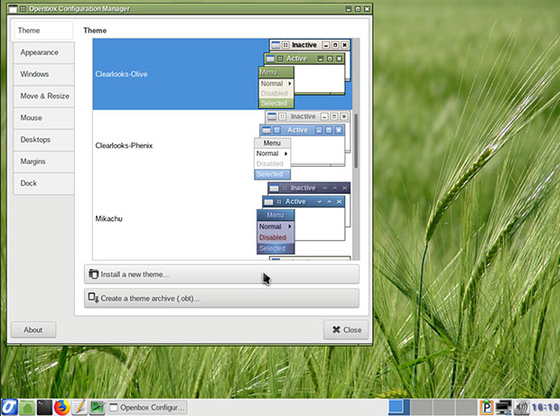 Slackel's Openbox Configuration Manager panel 