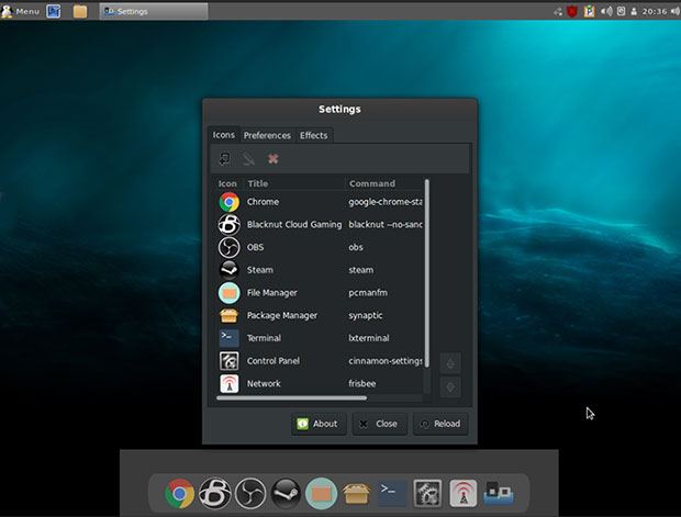 Simplicity Linux Cinnamon panel and dock