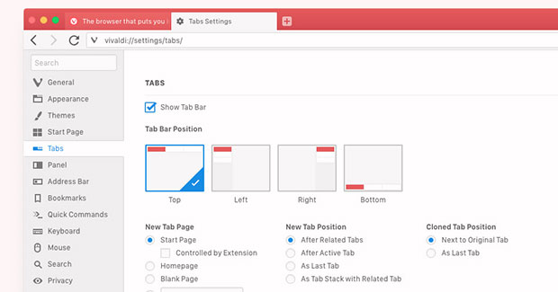 Vivaldi 3.5 tab management