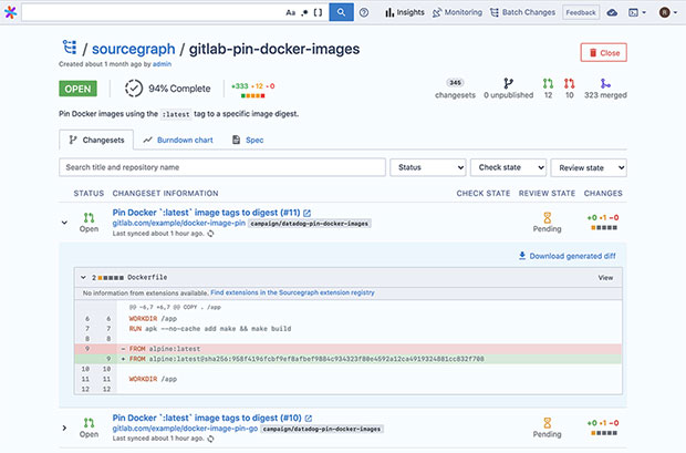 Sourcegraph Batch Changes Sourcegraph Batch Changes
