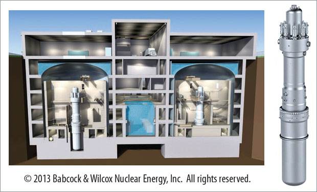 underground containment structure housing two B&W mPower reactor modules