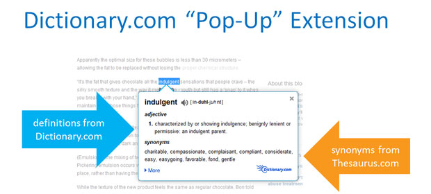 Dictionary Pop-Up