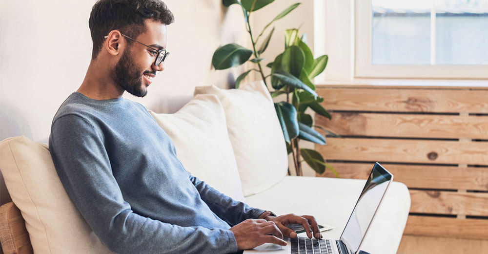 man using a laptop