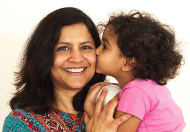 Jaya Iyer and daughter Swaha, founder of Swaha USA