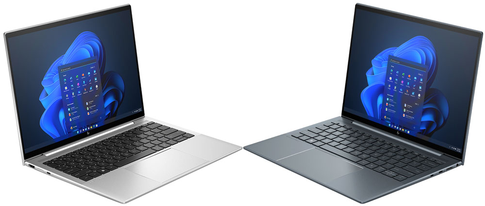 HP Dragonfly G4 side-by-side Natural Silver and Slae Blue