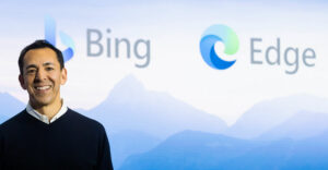 Yusuf Mehdi at Microsoft's announcement of new Bing and Edge powered by artificial intellignce
