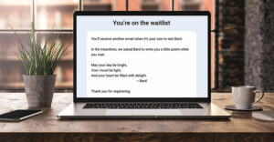 Google Bard wait list confirmation email message