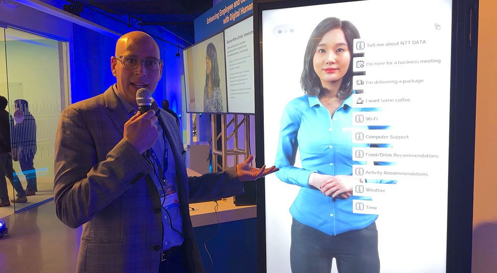 Digital human for customer experience demo at NTT Upgrade 2023 event