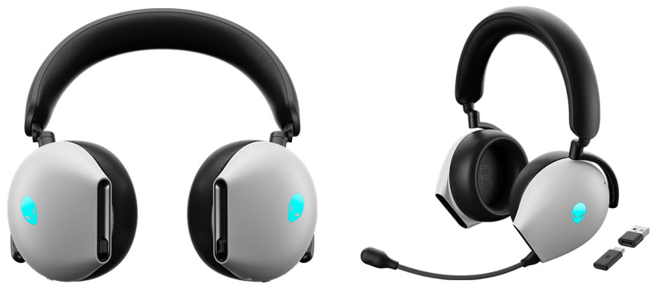 Auriculares inalámbricos para juegos Alienware Tri-Mode AW920H - Luz lunar