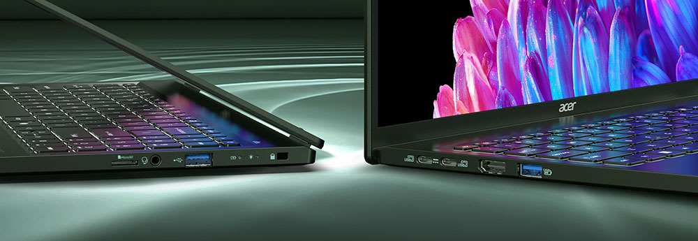 Connectivité avec vue latérale pour ordinateur portable Acer Swift Edge 16 pouces