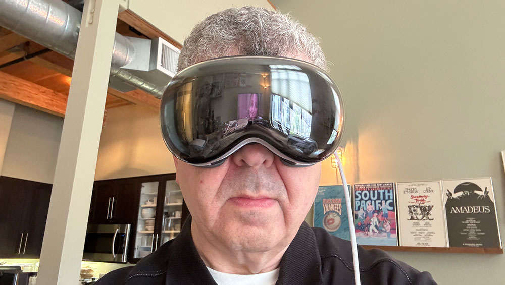 Mark Vena wearing the Apple Vision Pro headset