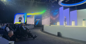 HP President of Personal Systems Alex Cho presenting at HP Amplify Partner Conference 2024 in Las Vegas