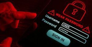 weak password credentials on a sign in screen