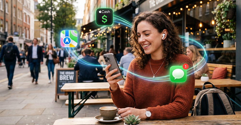 Apple Intelligence integrates Siri, Maps, Messages, and Apple Cash into everyday mobile experiences